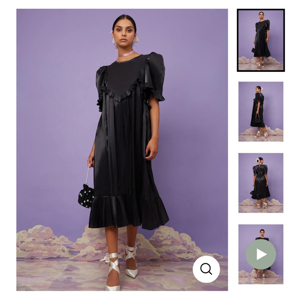 sister jane barre taffeta midi dress - black - size M+